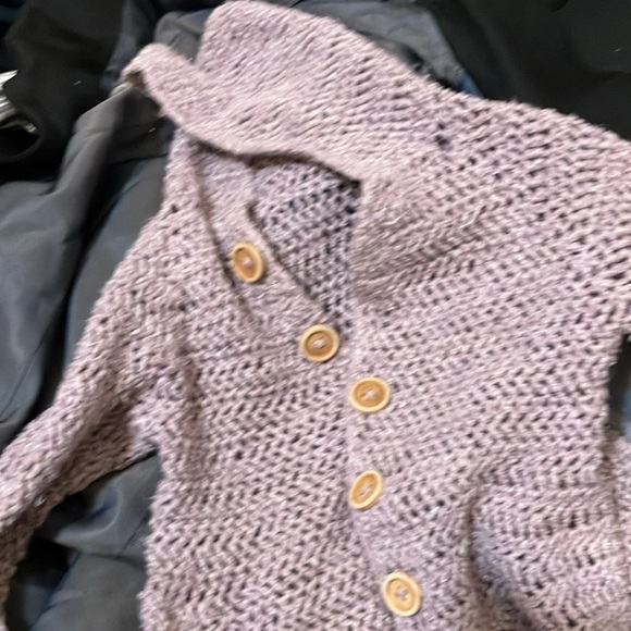 Sweater petticoat over coat hand crochet with back now purple gray 2 years - Picture 8 of 8